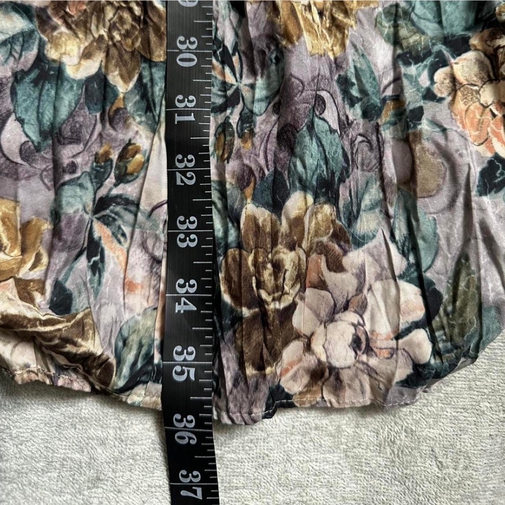 Vintage Sara Toga Sport 80s Floral Rayon Maxi Skirt Pastel Rose Boho Medium - Picture 8 of 8